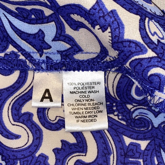 LOFT Blue and Ivory Paisley Women's Blouse - Picture 6 of 8